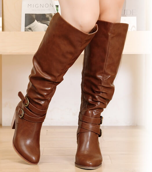 Luoika Women's Extra Wide Calf Knee High Boots